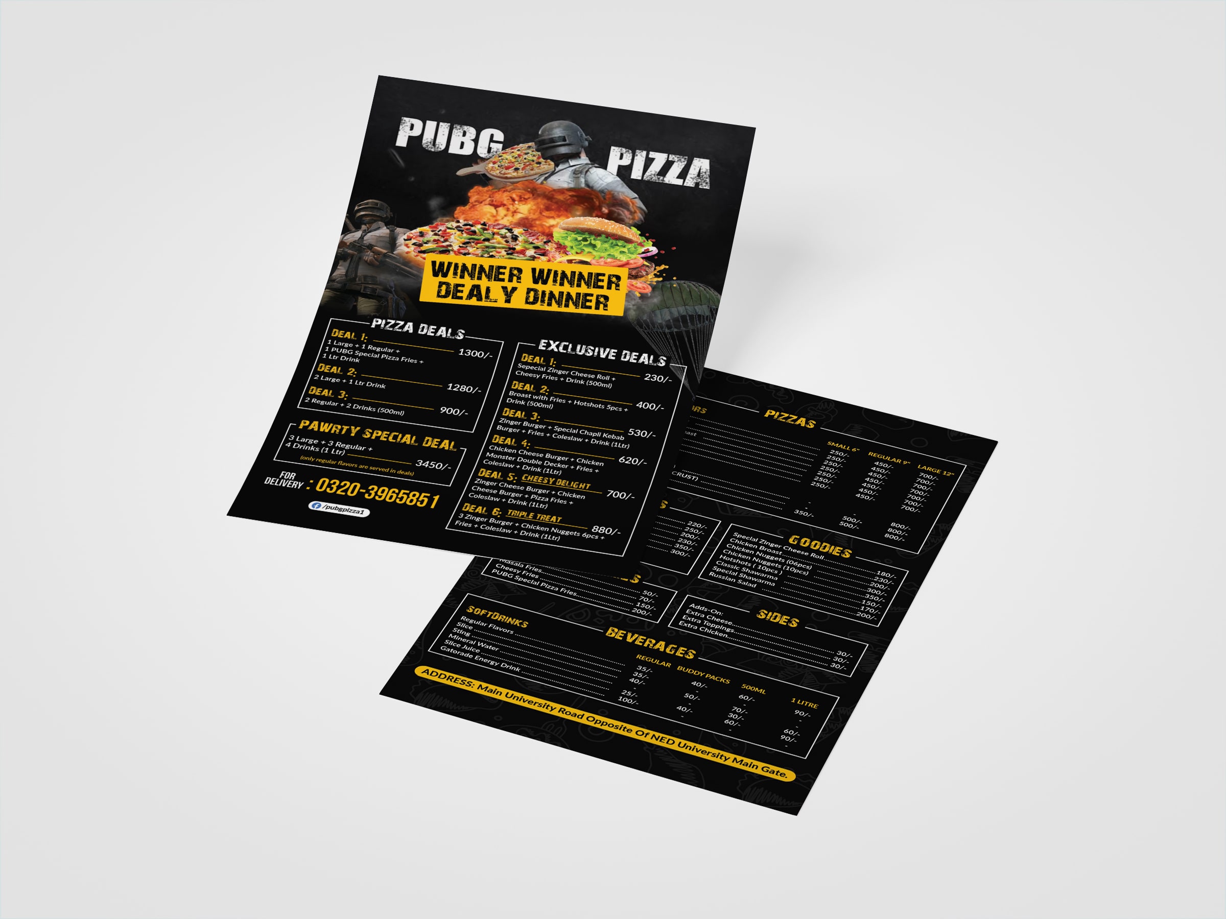 Modern double vertical flyer design sample in Brighton, Uk