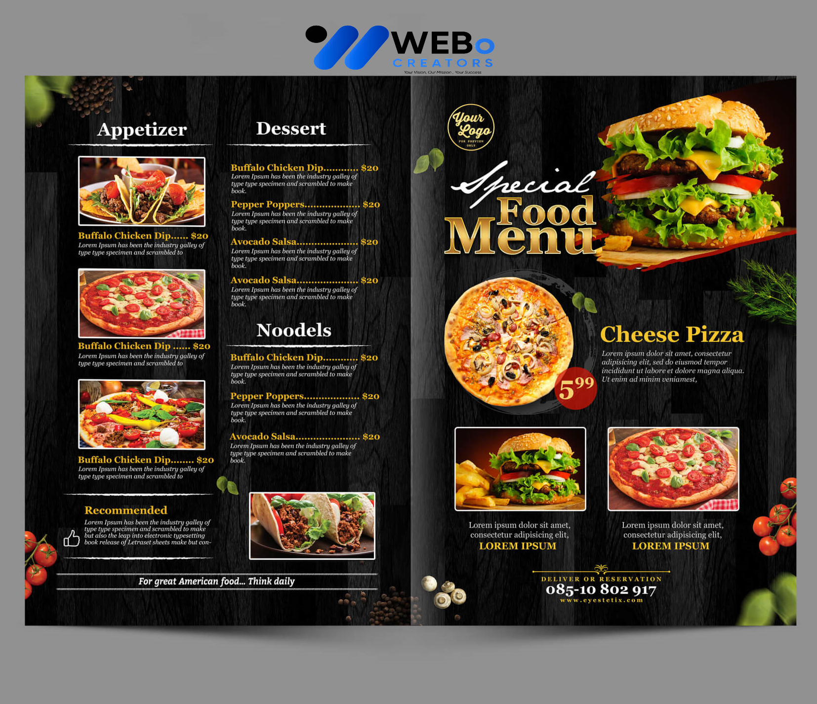 Modern restaurant menu design Brighton, Uk 2026 café menu layout food branding design services